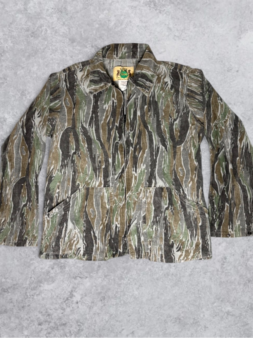 Vintage Ideal Tiger Stripe Camo Hunting Jacket Size Large Made in USA